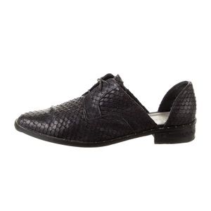 Freda Salvador D'Orsay Oxford Flats Black Leather